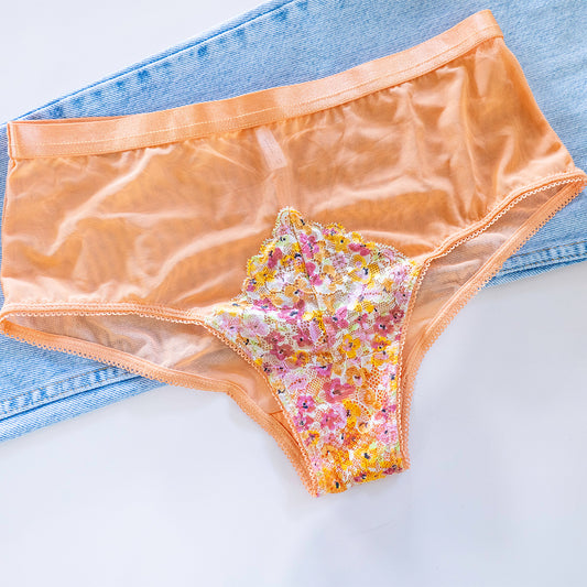 The Blossom - Orange Mesh Brief