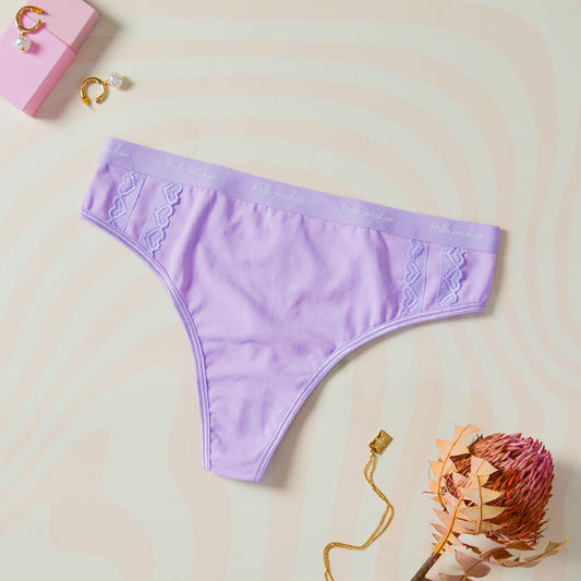 The Daphne - Lilac Cotton Thong